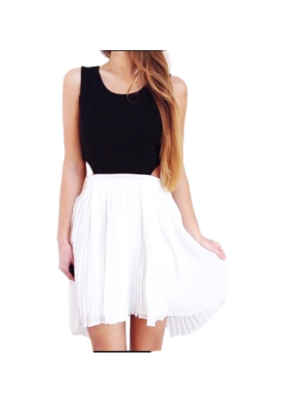 Jack By BB Dakota Black and White Evening Cocktail Cut Out Dress NWOT - Picture 4 of 10
